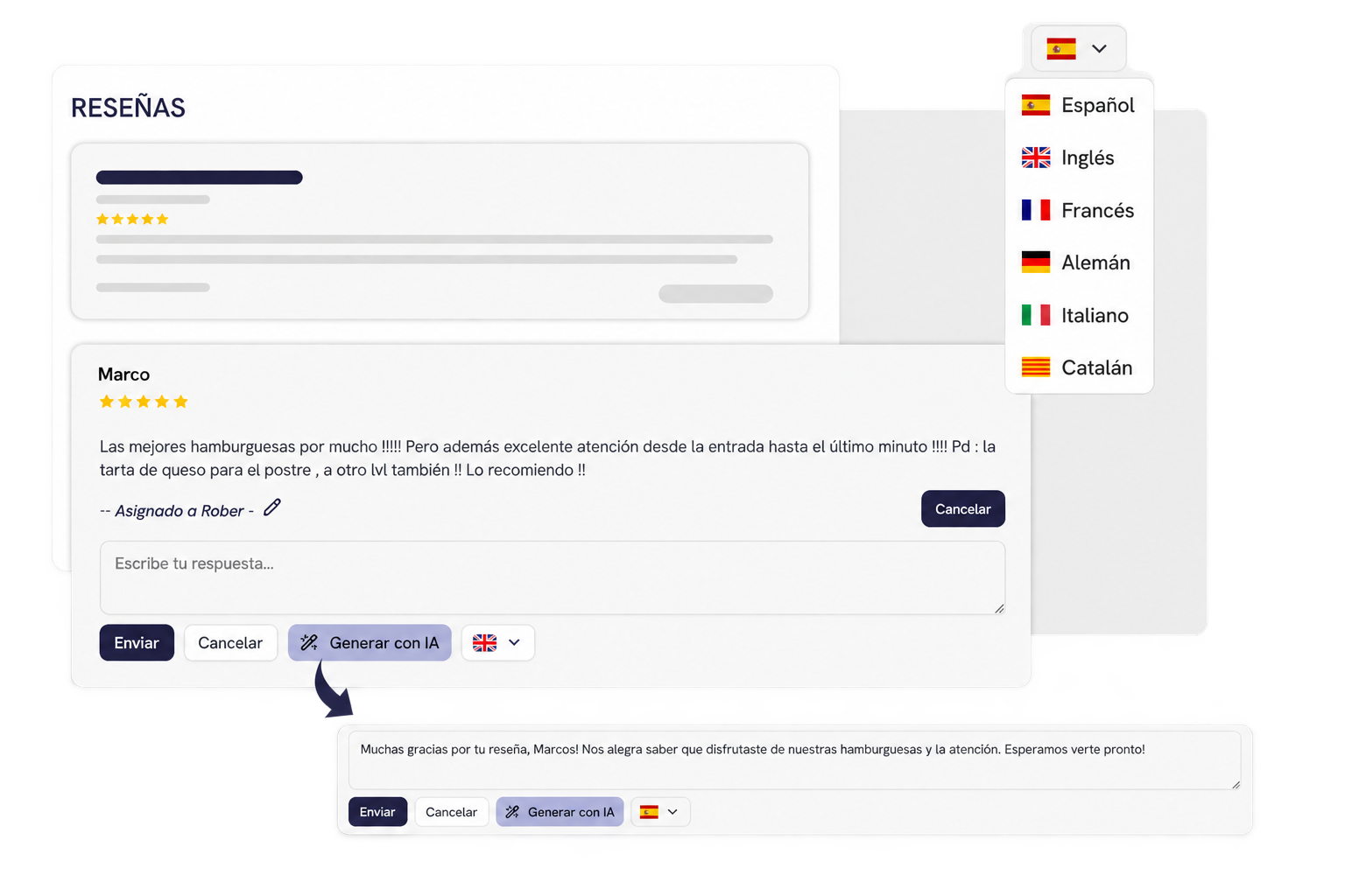 Gestión Automatizada <br> de Reseñas 